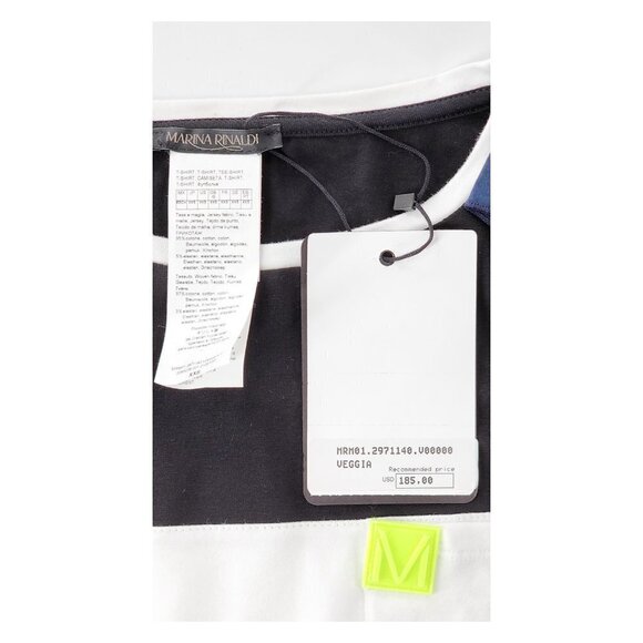 MARINA RINALDI NWT Veggia Ruffle Color Block T-Shirt - Picture 9 of 9